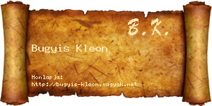 Bugyis Kleon névjegykártya